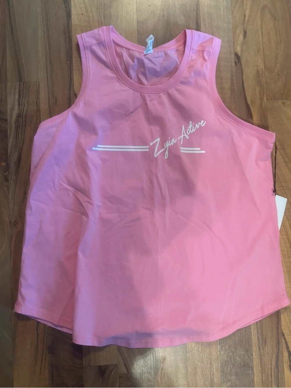 ZYIA Pink Sleeveless Active Tank with White Script